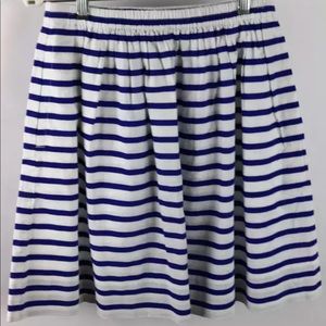 NWT J. Crew Blue & White Striped Skirt sz2